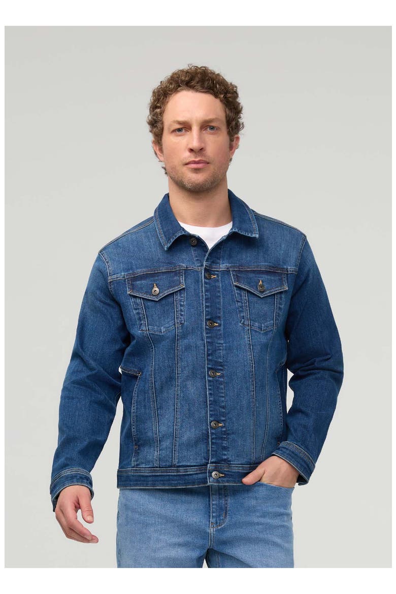 Performance Denim All Season Trucker Jacket, Main, color, Alpine-Indigo