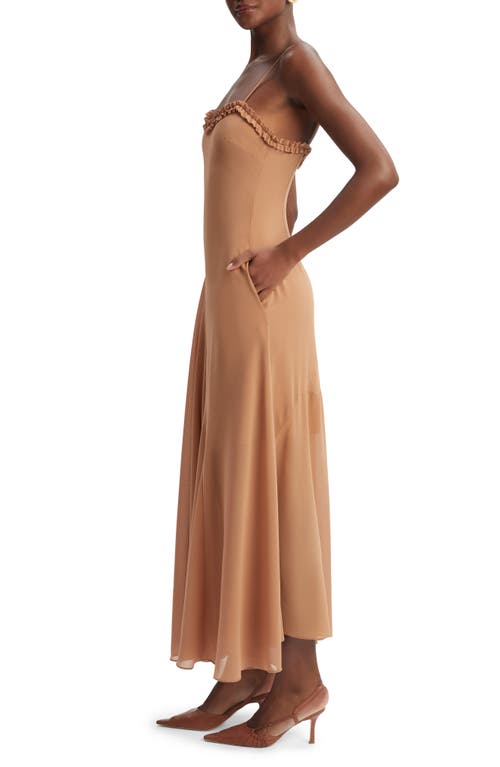 Shop Bardot Tatian Frill Trim Maxi Dress In Tan