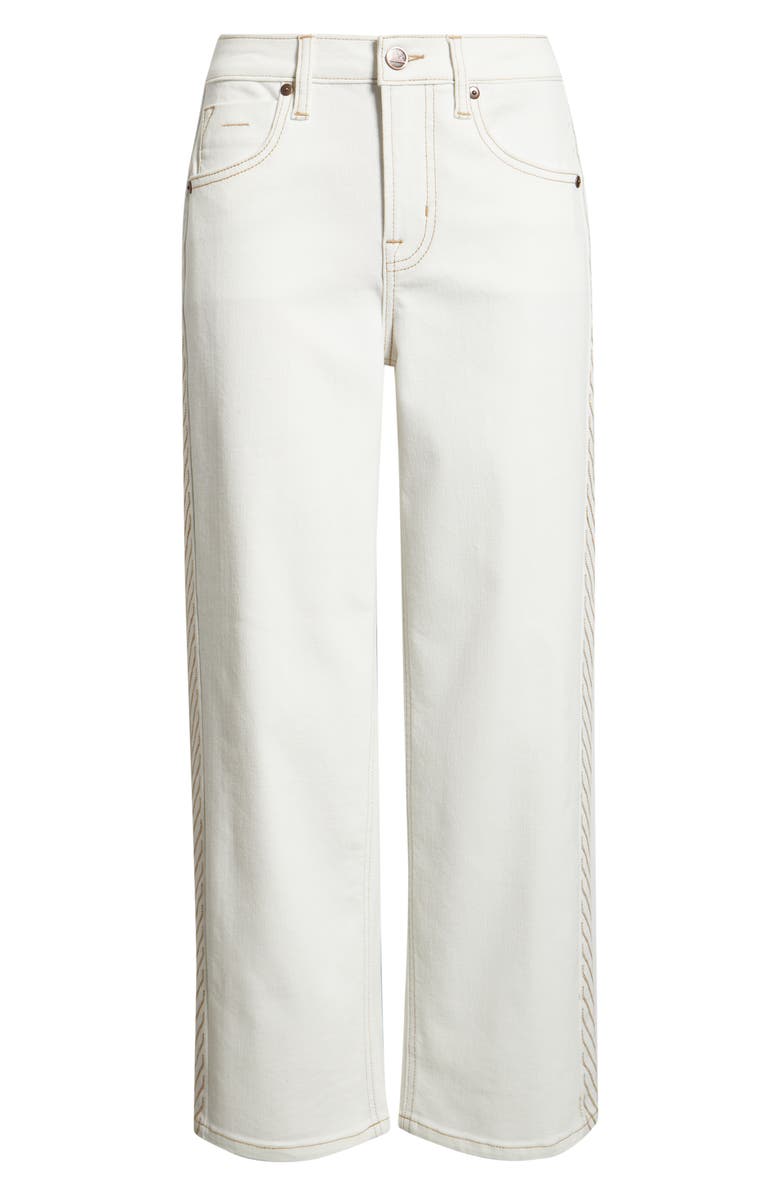 CITY BLUES Embroidered Straight Leg Crop Jeans, Alternate, color, Ivory