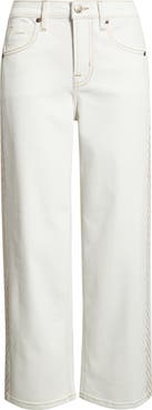 CITY BLUES Embroidered Straight Leg Crop Jeans