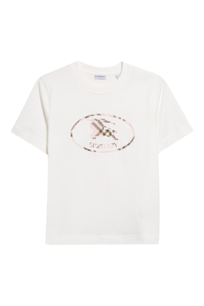 Frankie Embroidered EKD Stamp Cotton T-Shirt, Alternate, color, CHALK PINK CHECK