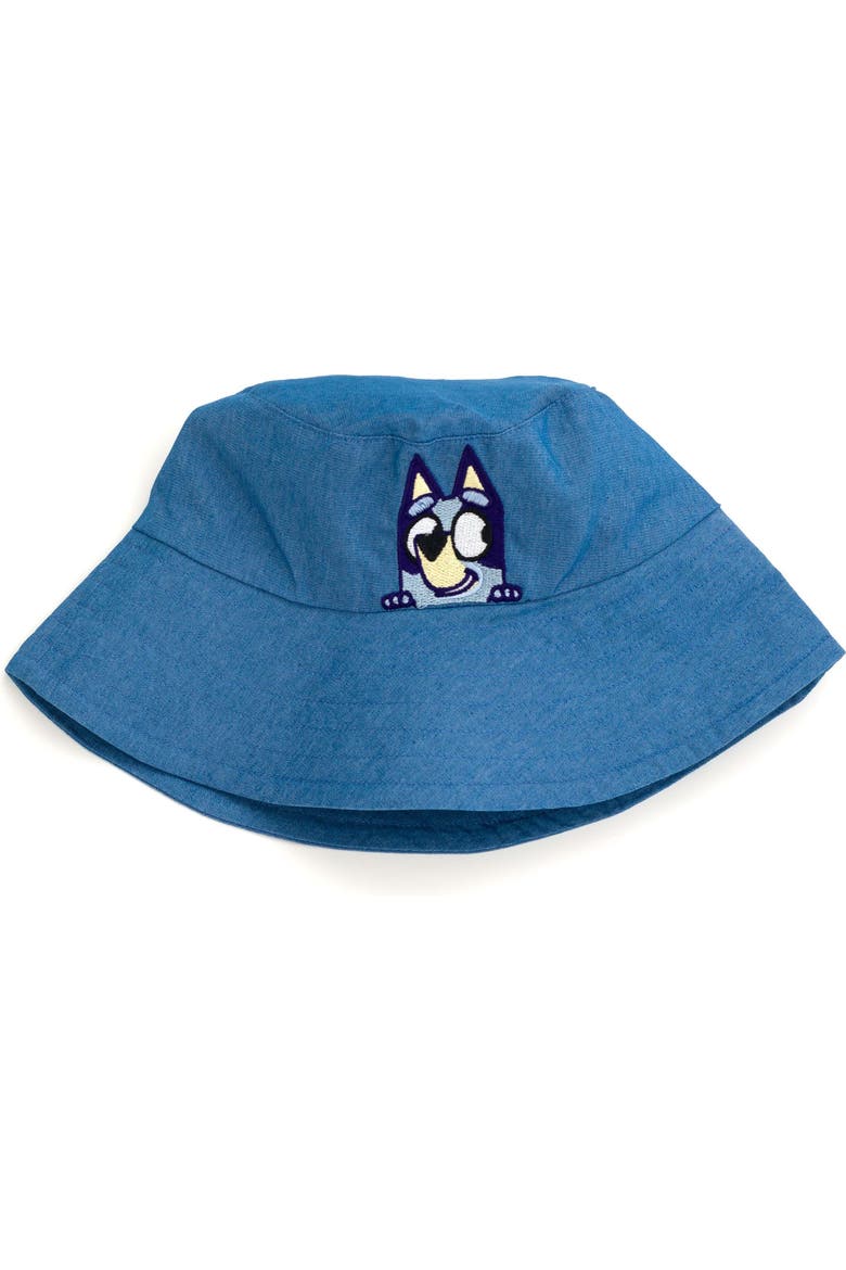 3-Piece Top Shorts and Hat Set, Alternate, color, Bluey Lilac Chambray