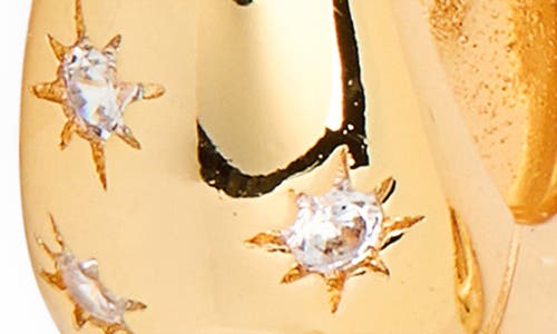 Sterling Forever Cullen Cubic Zirconia Star Hoop Earrings In Gold