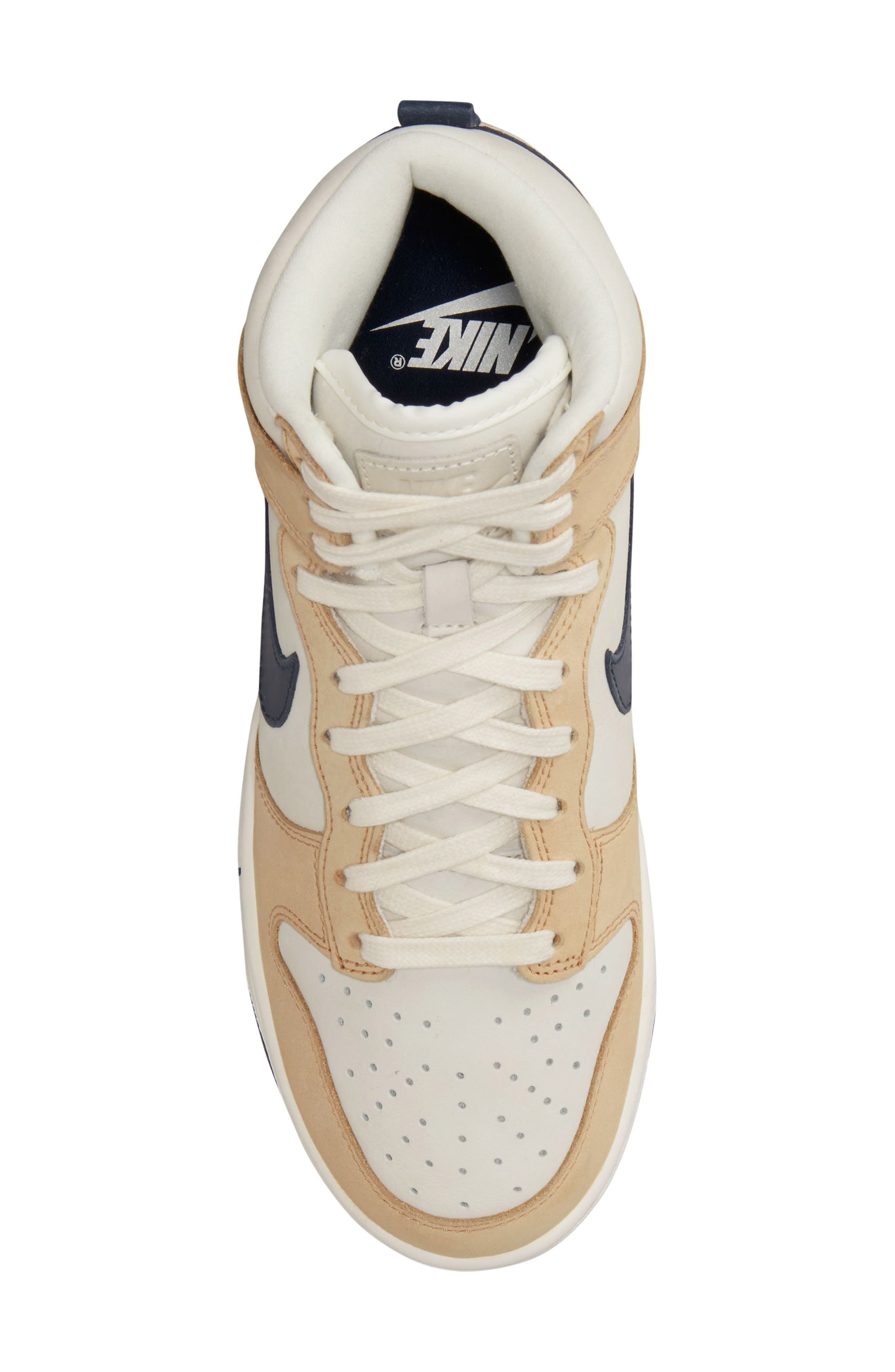 Nike Dunk High Premium Basketball Sneaker, Alternate, color, Sail/ Obsidian/ Sesame