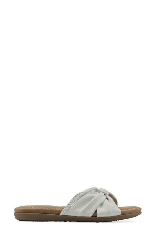 Cliffs By White Mountain Fasha Slide Sandal In White Smooth