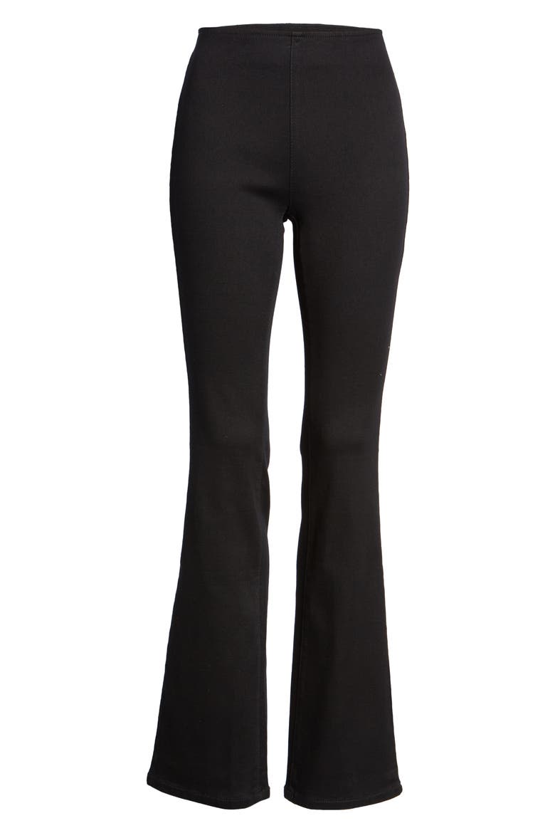 High Waist Pull-On Slim Bootcut Jeans, Alternate, color, BLACK