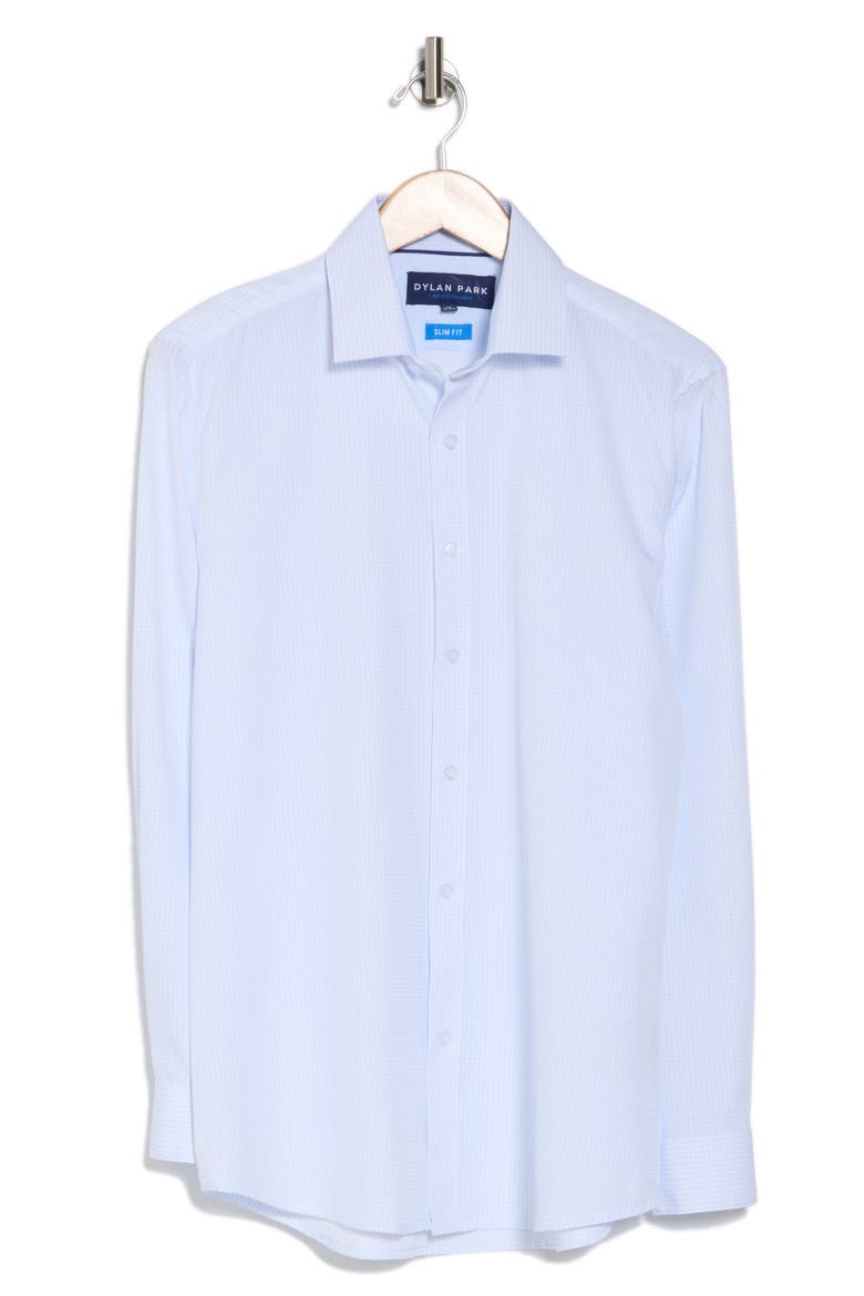 Slim Fit Performance Stretch Button-Down Shirt, Alternate, color, BLUE