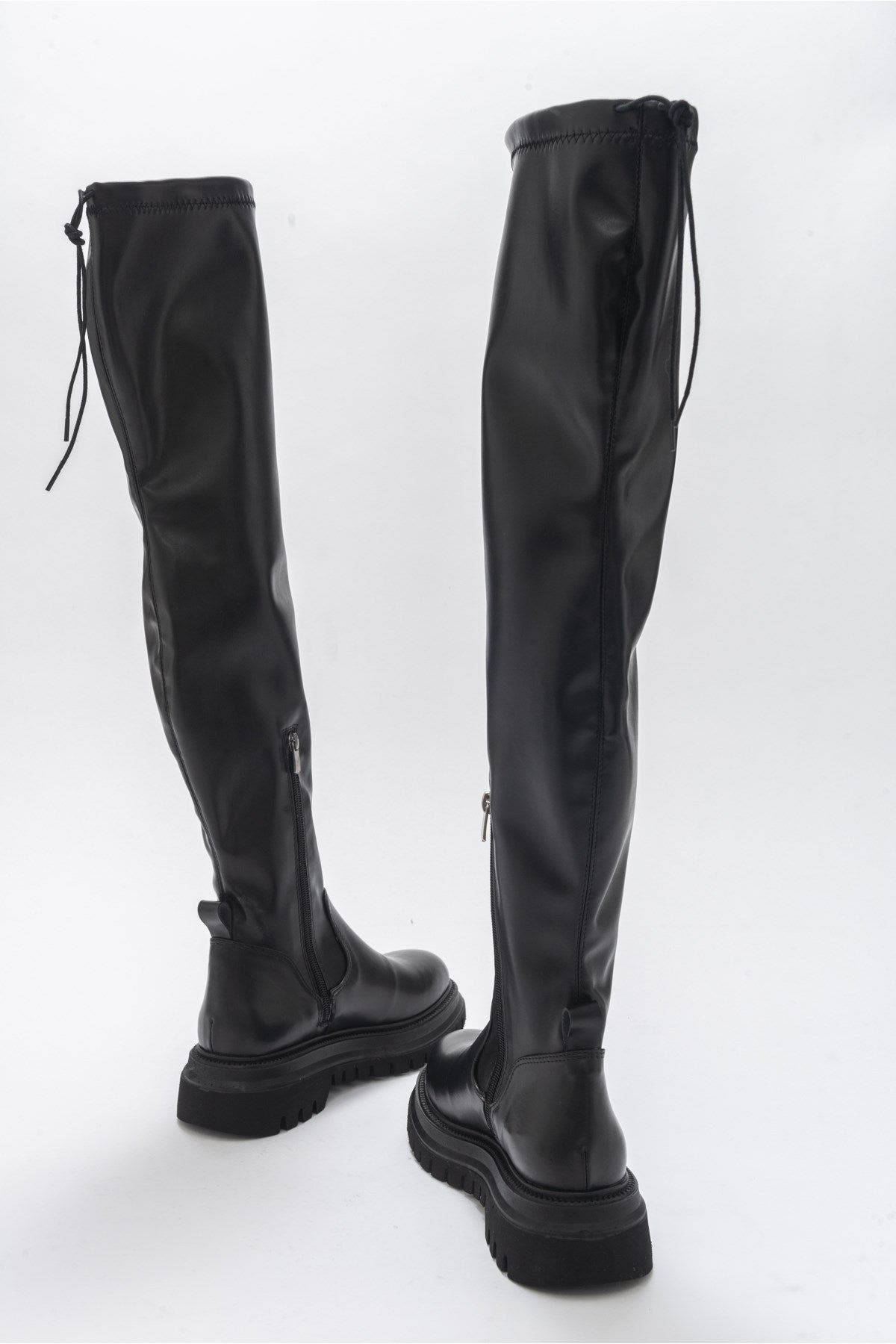 Prologue Shoes Chip Knee Over Boot, Alternate, color, Black Faux Leather