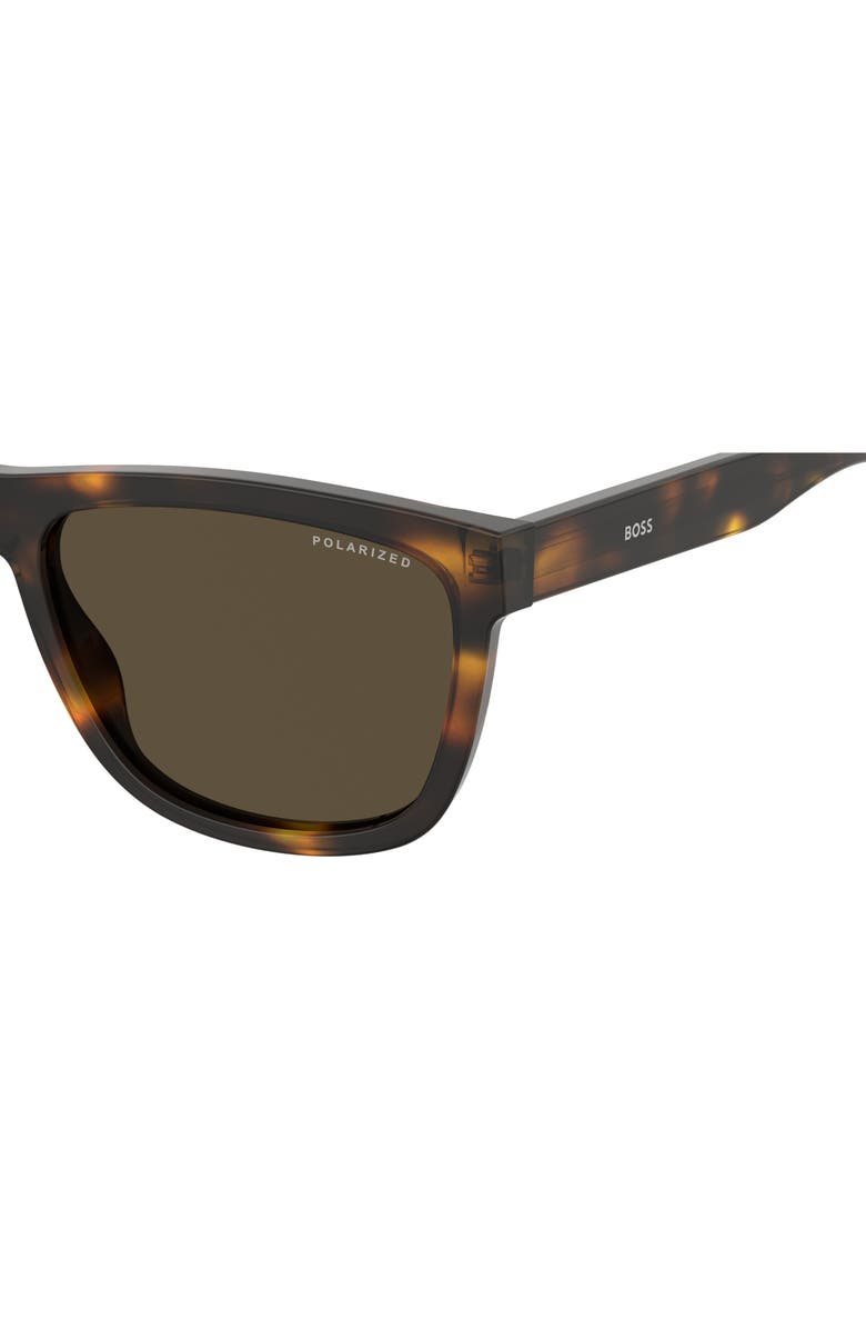 BOSS 58mm Polarized Square Sunglasses, Alternate, color, Havana 2