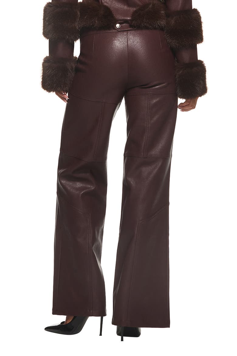 Sarrin Faux Leather Wide Leg Pants, Alternate, color, PLUM