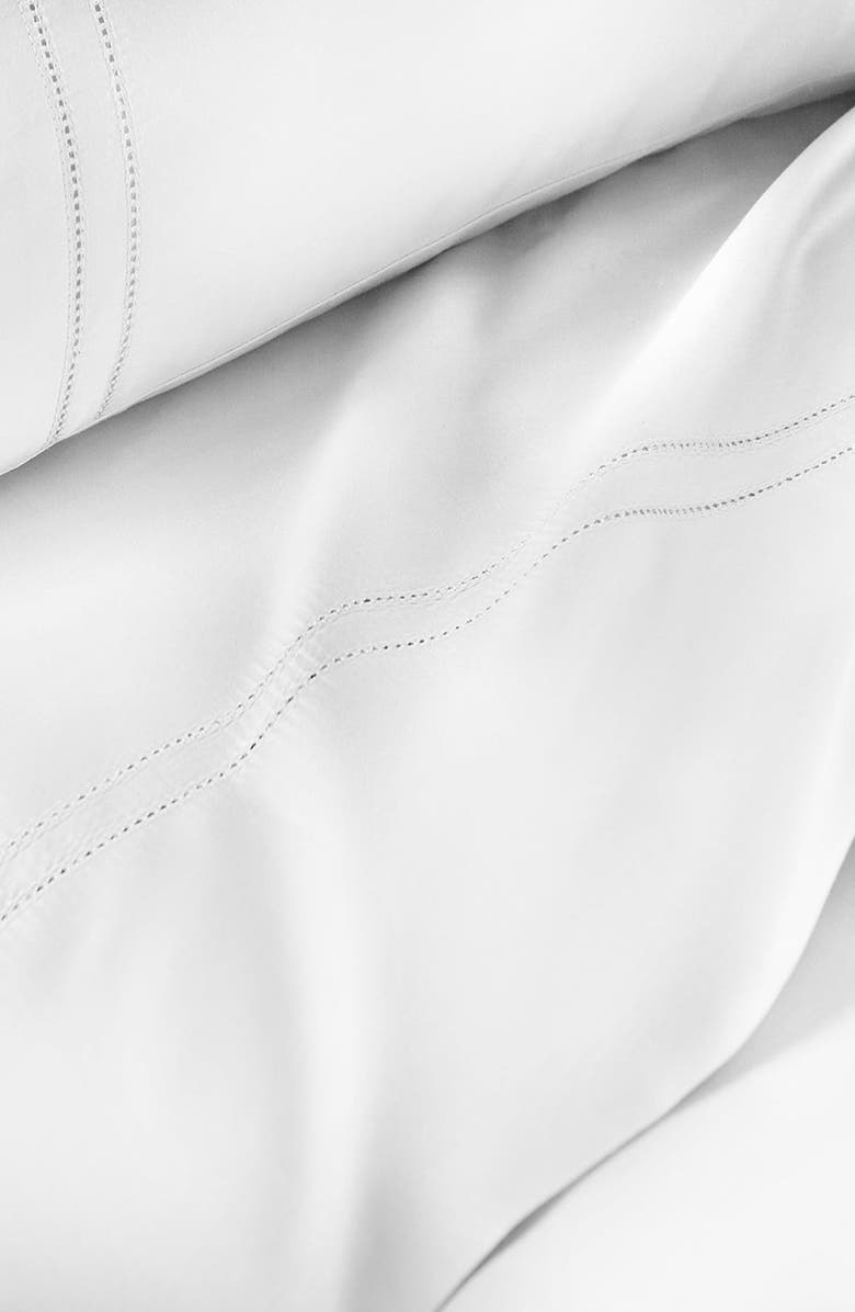 Pure Parima Egyptian Cotton Sateen Double Hemstitch Yalda Sheet Set, Alternate, color, White