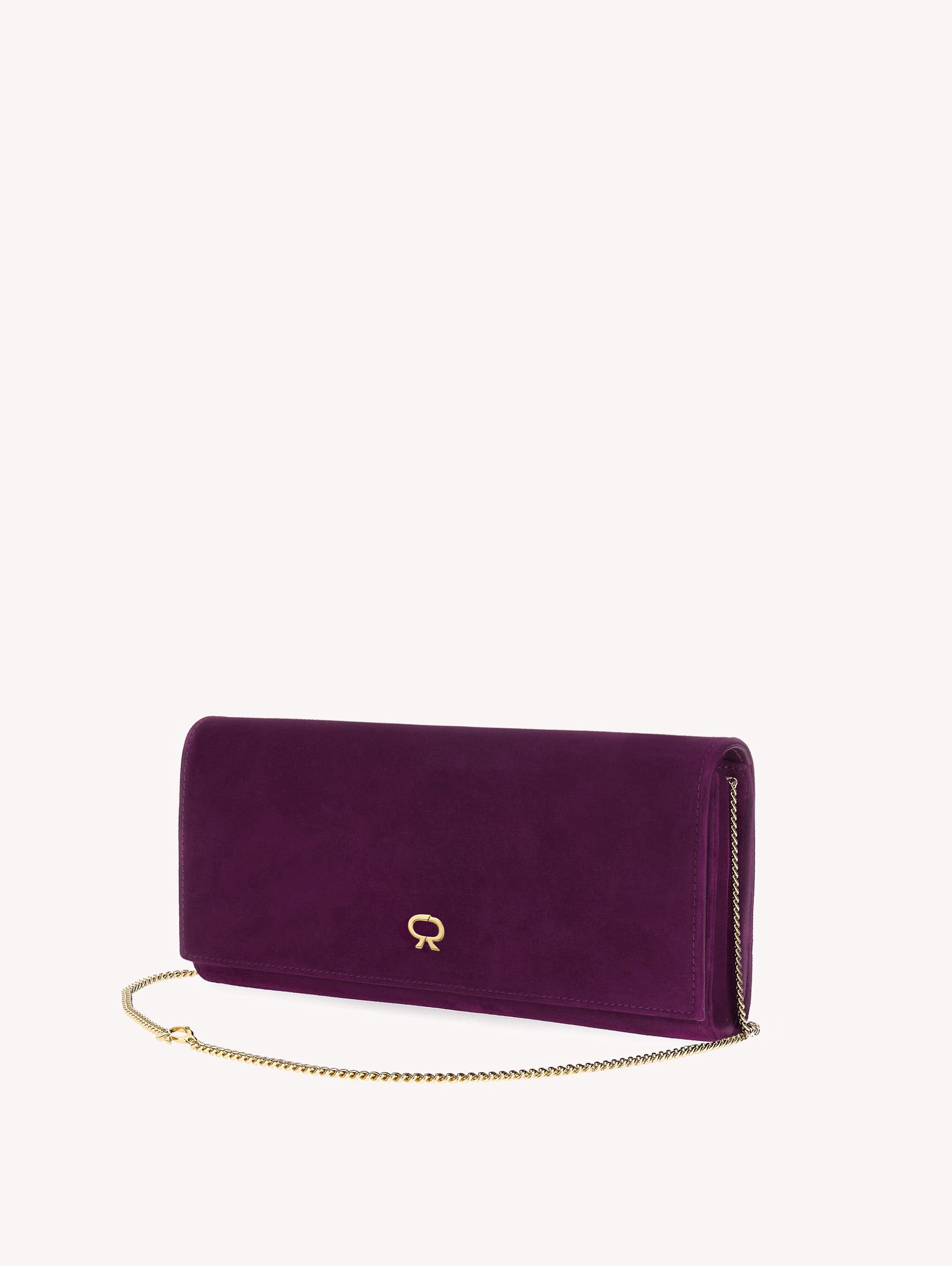 Monica Clutch Bag, Alternate, color, Purple Suede