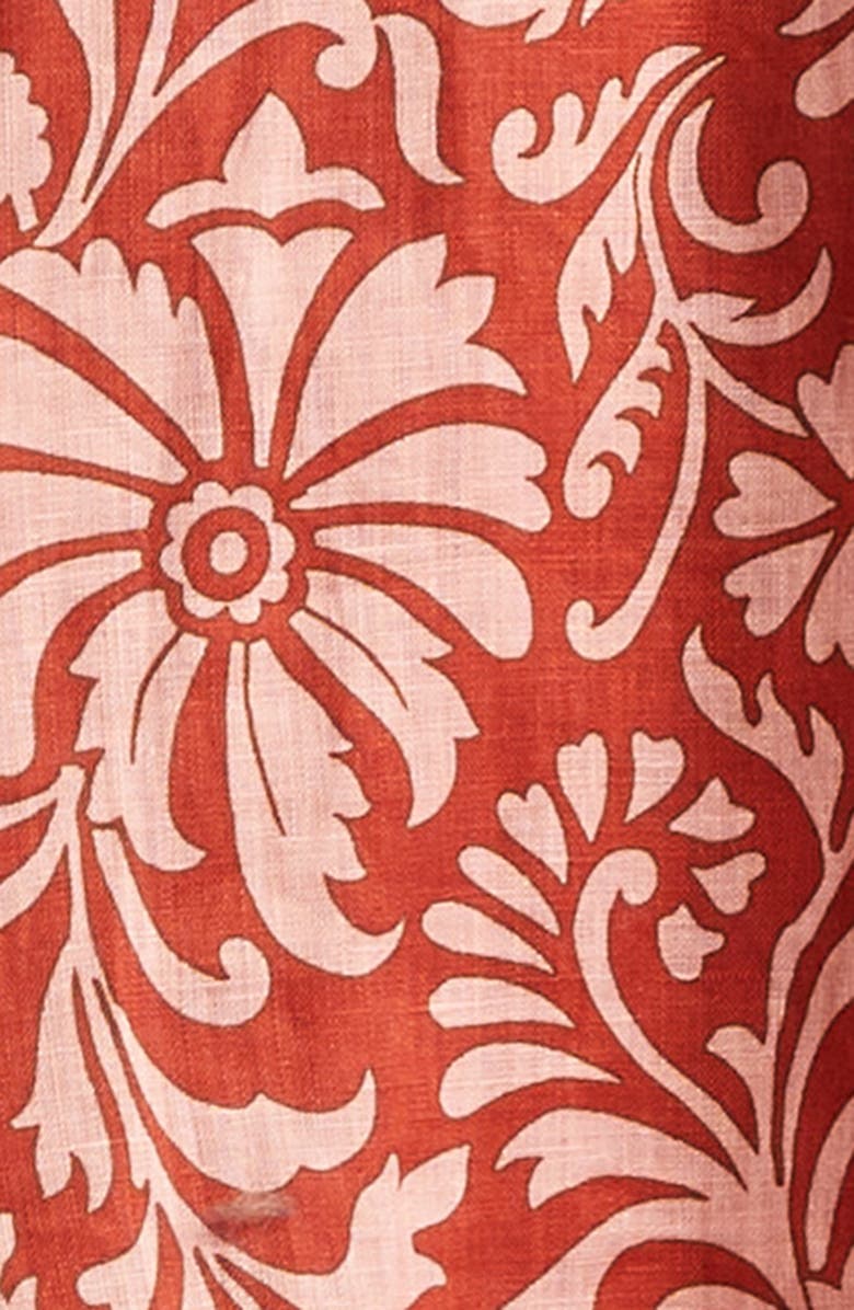 Veronica Beard Beau Floral Sleeveless Linen Shirtdress, Alternate, color, Dark Persimmon Multi