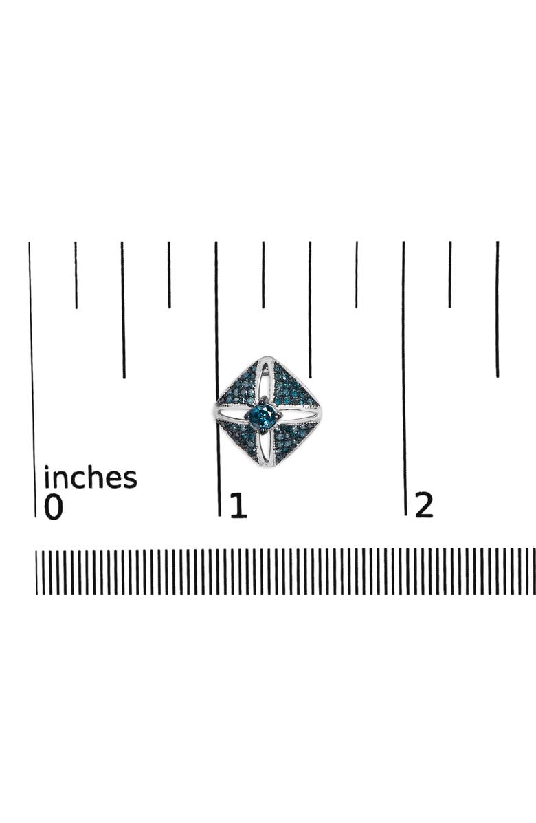 Haus of Brilliance Silver 1.0 Ct Blue Diamond Studded Rhombus Stud Earring, Alternate, color, White