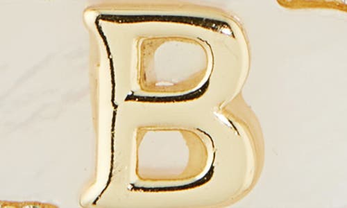 Argento Vivo Sterling Silver Clover Mother-of-pearl Initial Pendant Necklace In Gold