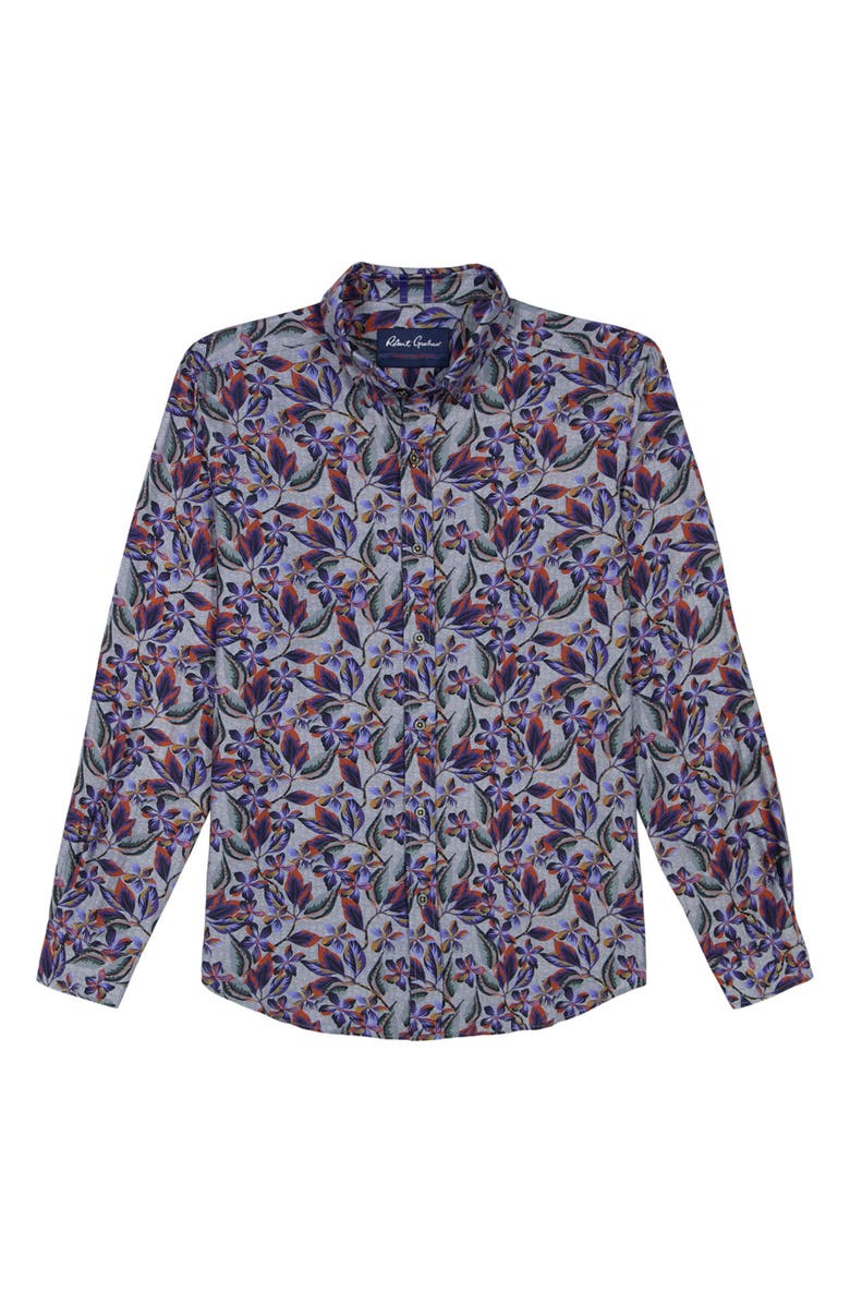 Robert Graham Ziton Tailored Fit Floral Cotton Button-Up Shirt, Alternate, color, Multi