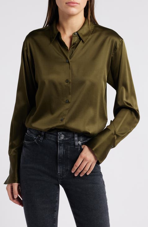 Long-Sleeved Silk-Blend Shirt
