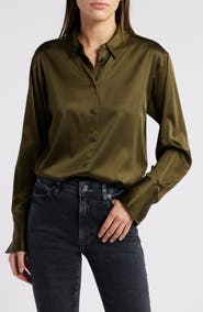 FRAME The Standard Women's Stretch Silk Button-Up Shirt