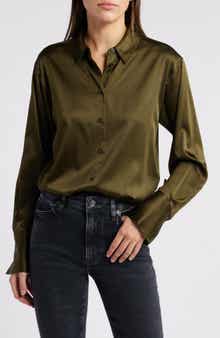 FRAME The Standard Women's Stretch Silk Button-Up Shirt