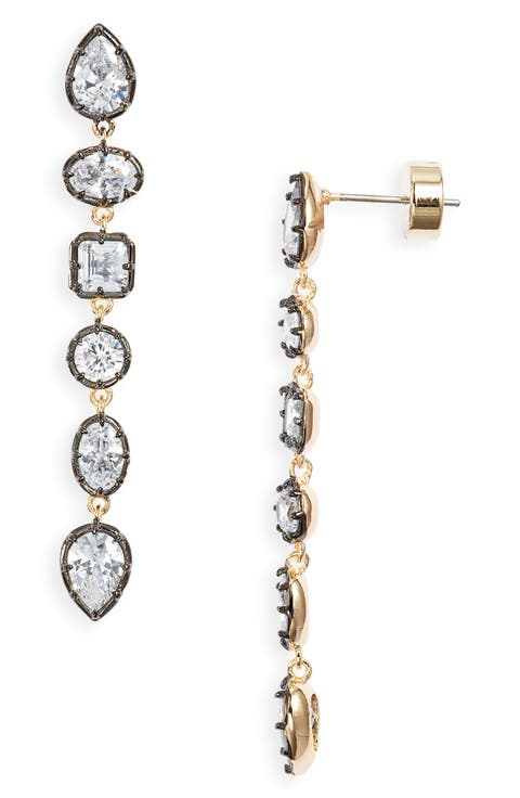 Georgian Cubic Zirconia Linear Drop Earrings