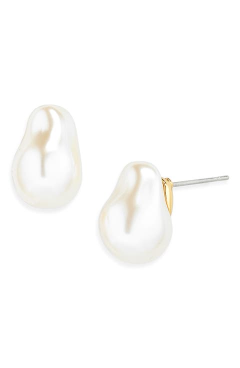 Collector Faux Pearl Stud Earrings