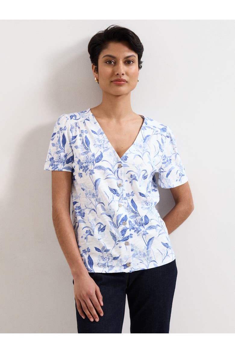 Lorenna V-Neck Short Sleeve Top, Main, color, Blue