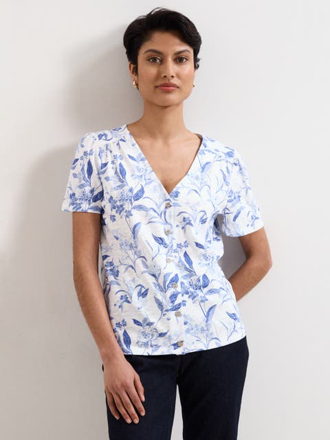 Lorenna V-Neck Short Sleeve Top