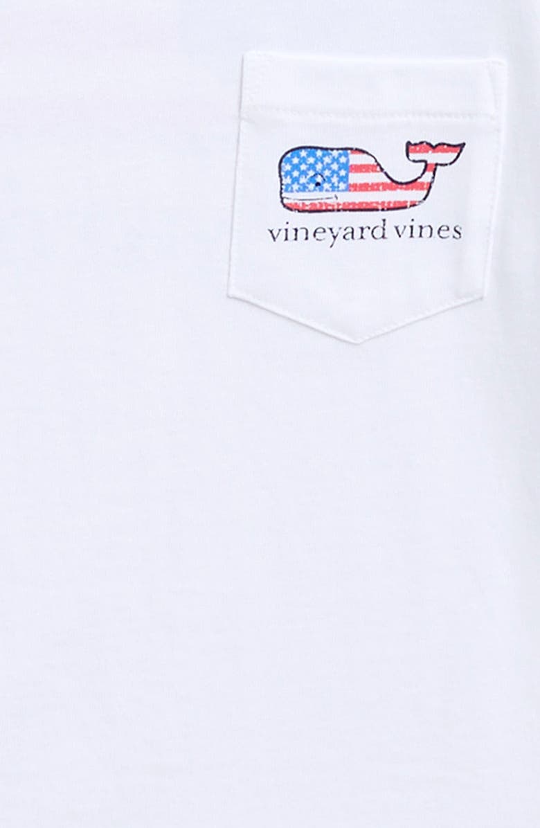 vineyard vines Kids' Flag Whale Pocket Graphic T-Shirt, Alternate, color, White Cap