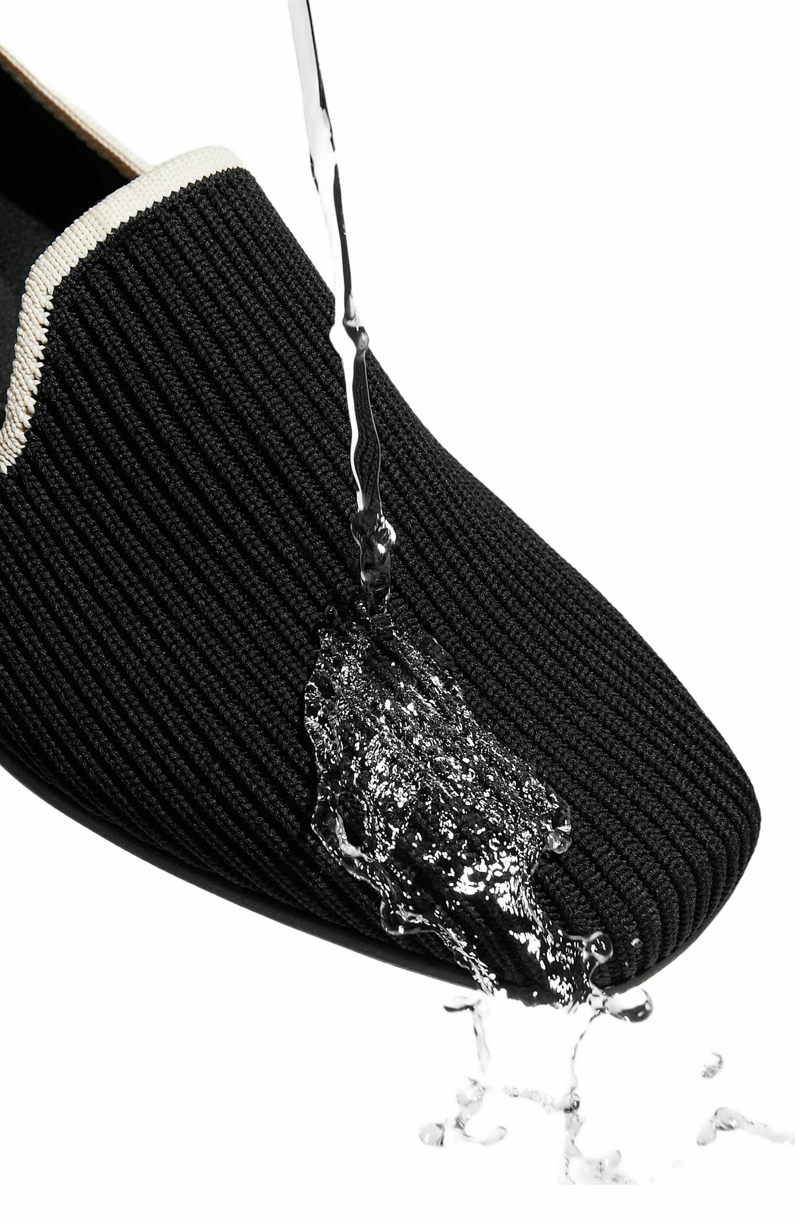 VIVAIA Water-Repellent Square-Toe Loafers, Alternate, color, Black Ivory