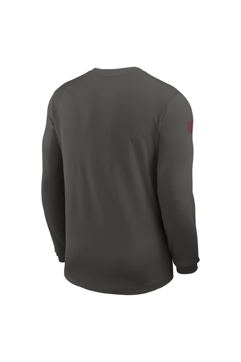 Men's Nike Pewter Tampa Bay Buccaneers Sideline Coach UV Performance Long Sleeve T-Shirt, Alternate, color, Pewter