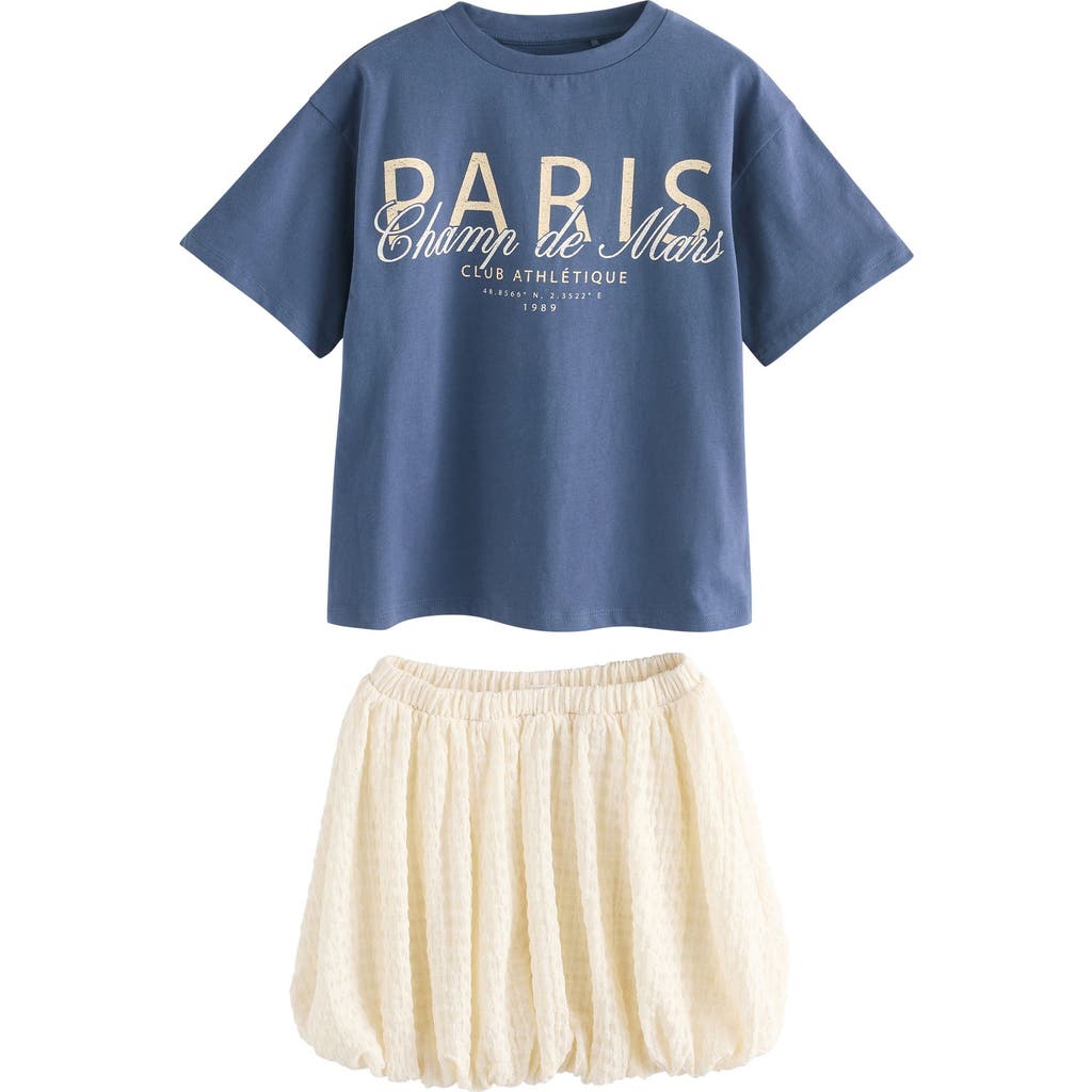 Next Kids' Graphic T-shirt & Bubble Skirt Set