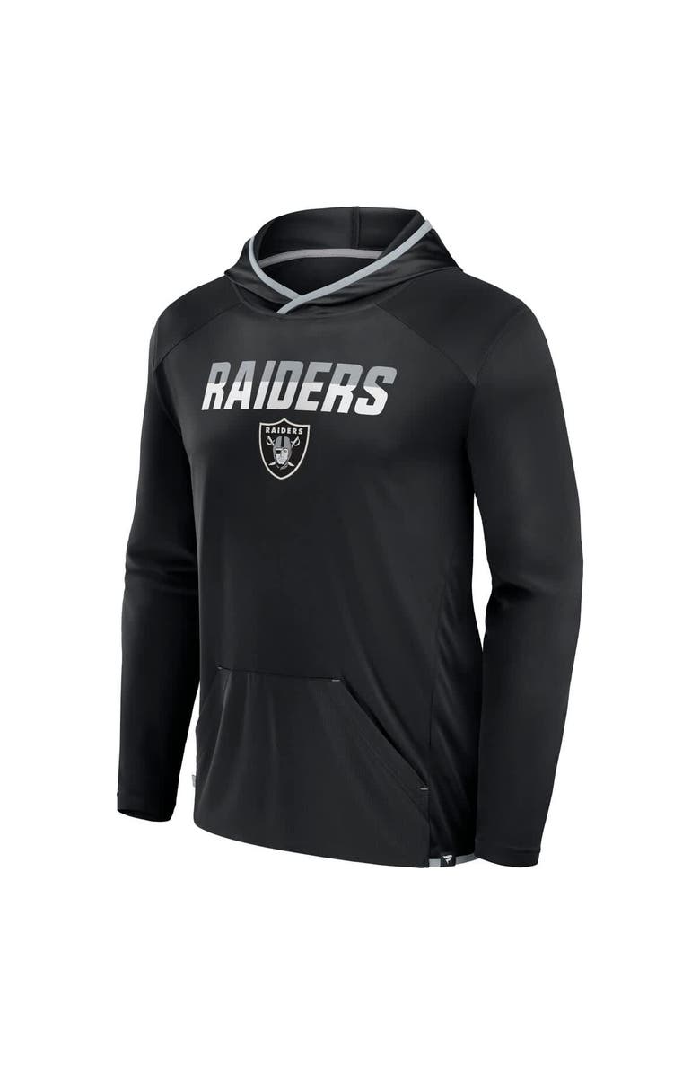 FANATICS Men's Fanatics Black Las Vegas Raiders Transitional Defender Hoodie Long Sleeve T-Shirt, Alternate, color, Black
