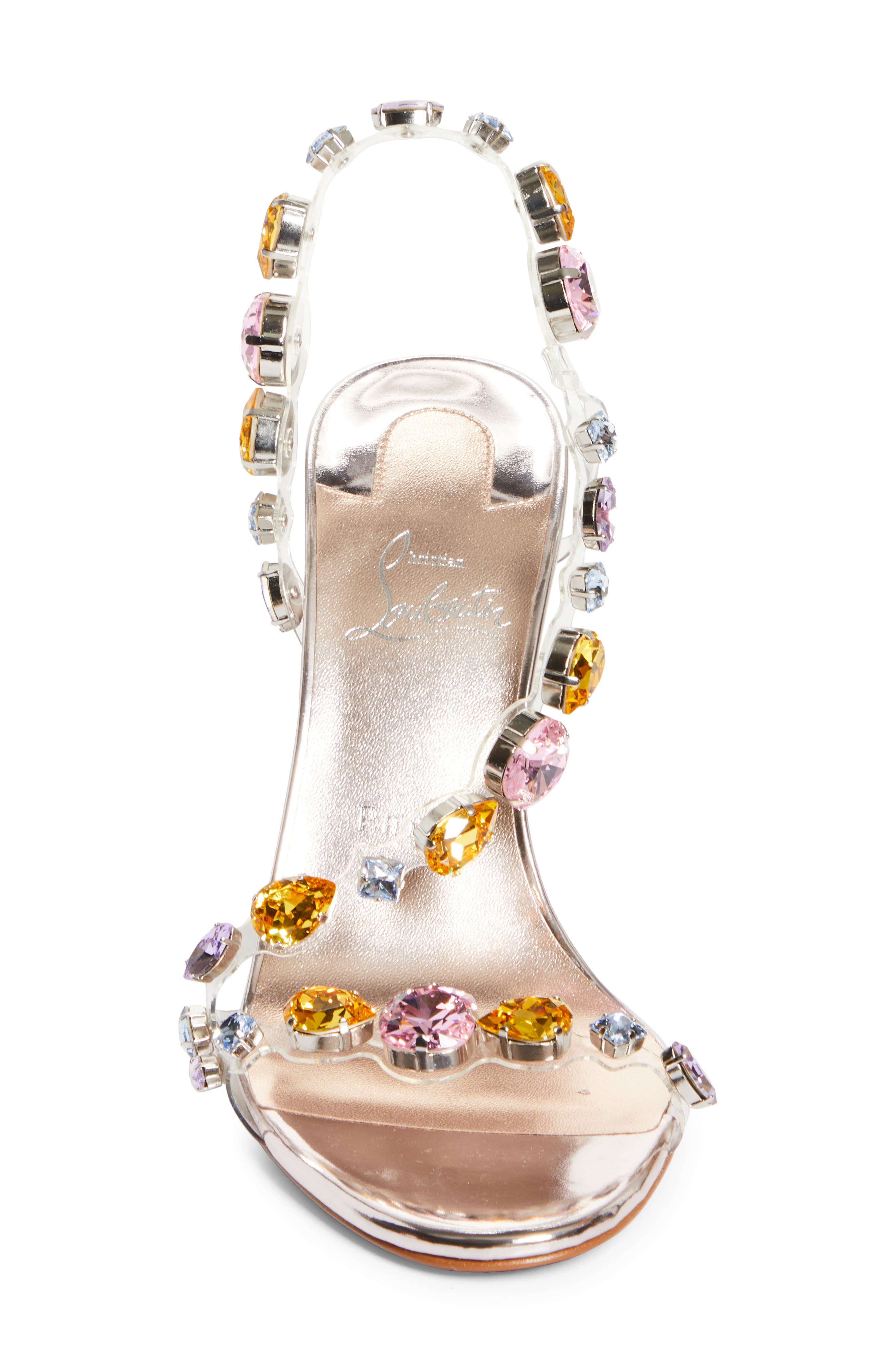 Christian Louboutin Rosa Z Crystal Embellished Transparent Slingback Sandal, Alternate, color, Leche/ Leche