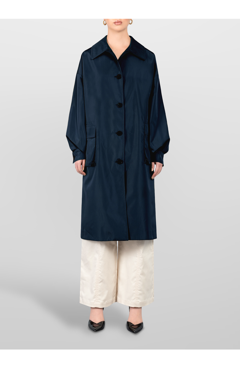 LAURA APARICIO Taffeta Coat, Main, color, Blue