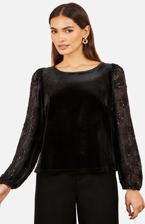Tie Neck Evening Blouse