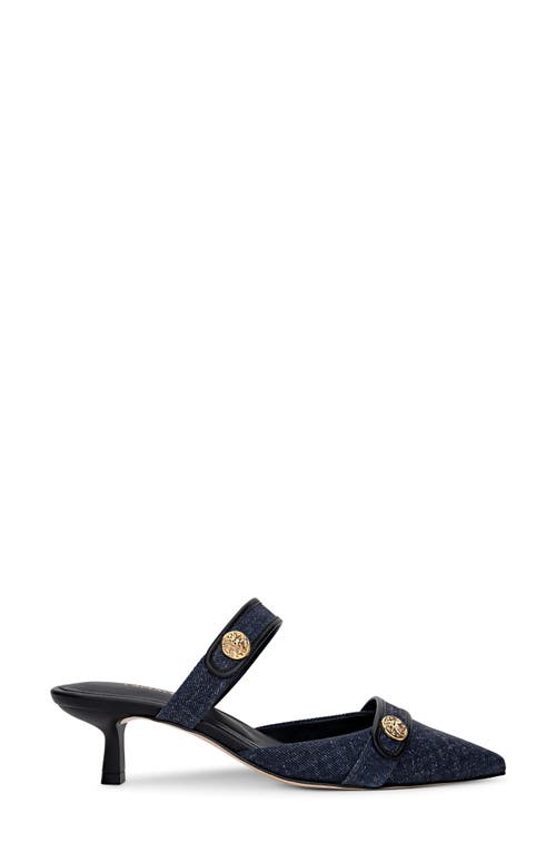 L'agence Gilliane Mary Jane Pointed Toe Kitten Heel Mule In Blue
