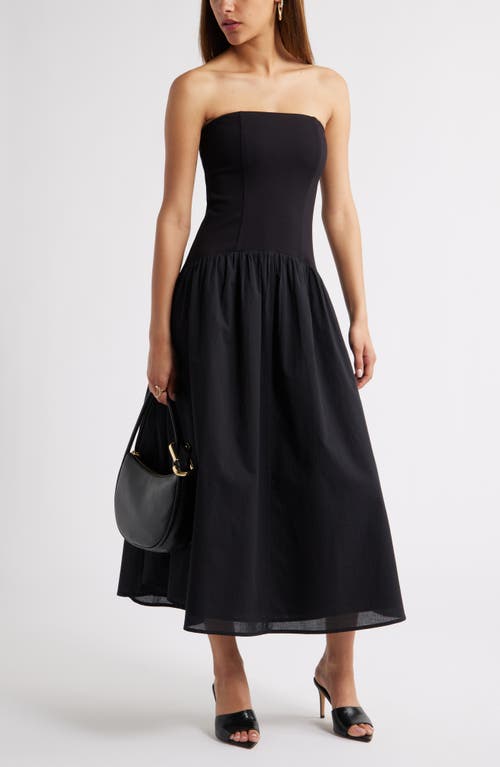 Open Edit Curved Waist Strapless Maxi Dress