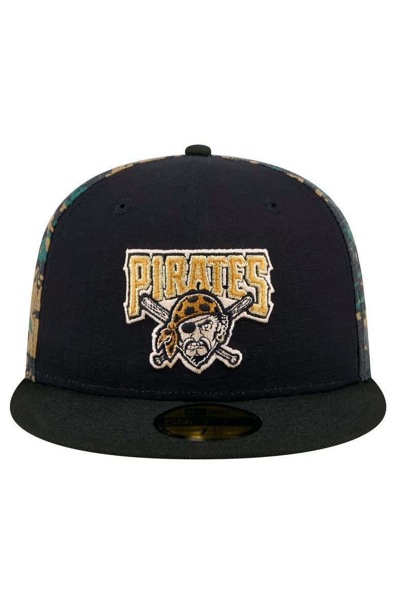 New Era Men's New Era Black Pittsburgh Pirates Digi Camo 59FIFTY Fitted Hat, Alternate, color, Black