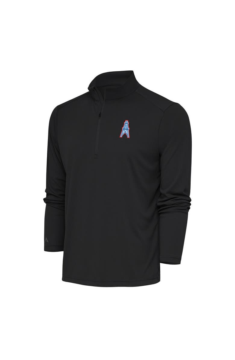ANTIGUA Men's Antigua Houston Oilers Team Logo Throwback Tribute Quarter-Zip Pullover Top, Alternate, color, 