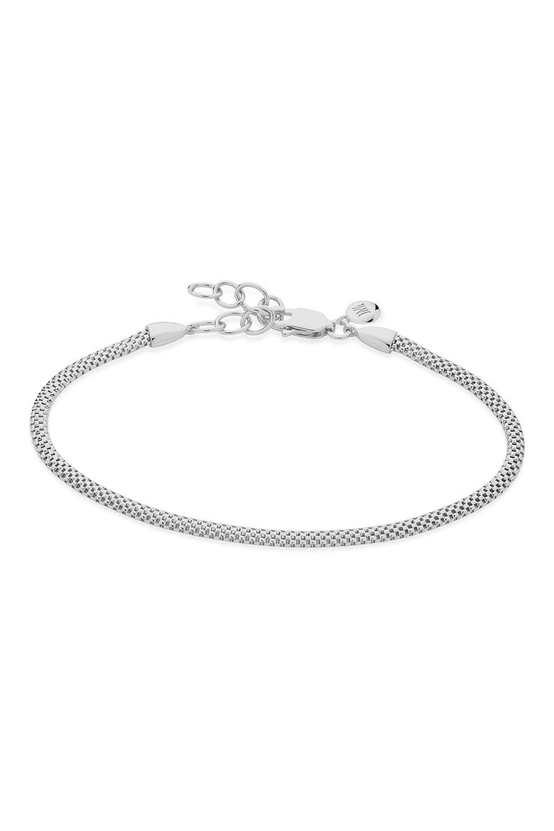 Heirloom Woven Fine Chain Bracelet, Main, color, SILVER