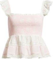 LoveShackFancy Eugene Ruffle & Lace Top