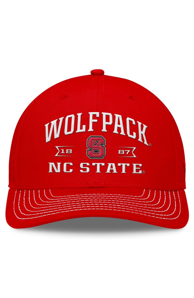 TOP OF THE WORLD Men's Top of the World Red NC State Wolfpack Carson Trucker Adjustable Hat, Alternate, color, 