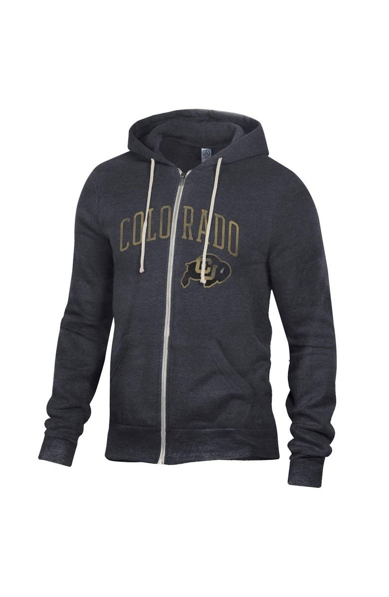 ALTERNATIVE APPAREL Men's Alternative Apparel Black Colorado Buffaloes Rocky Tri-Blend Full-Zip Hoodie, Alternate, color, 