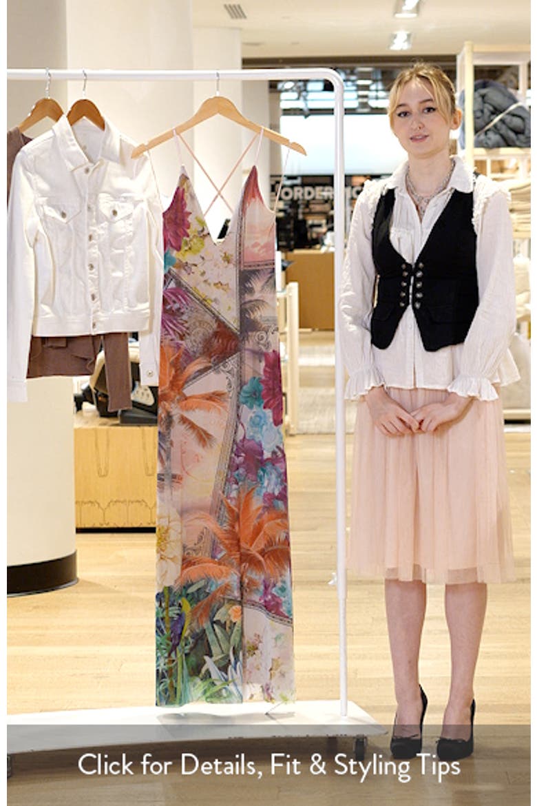 Romy Postcard Print Mesh Slipdress video