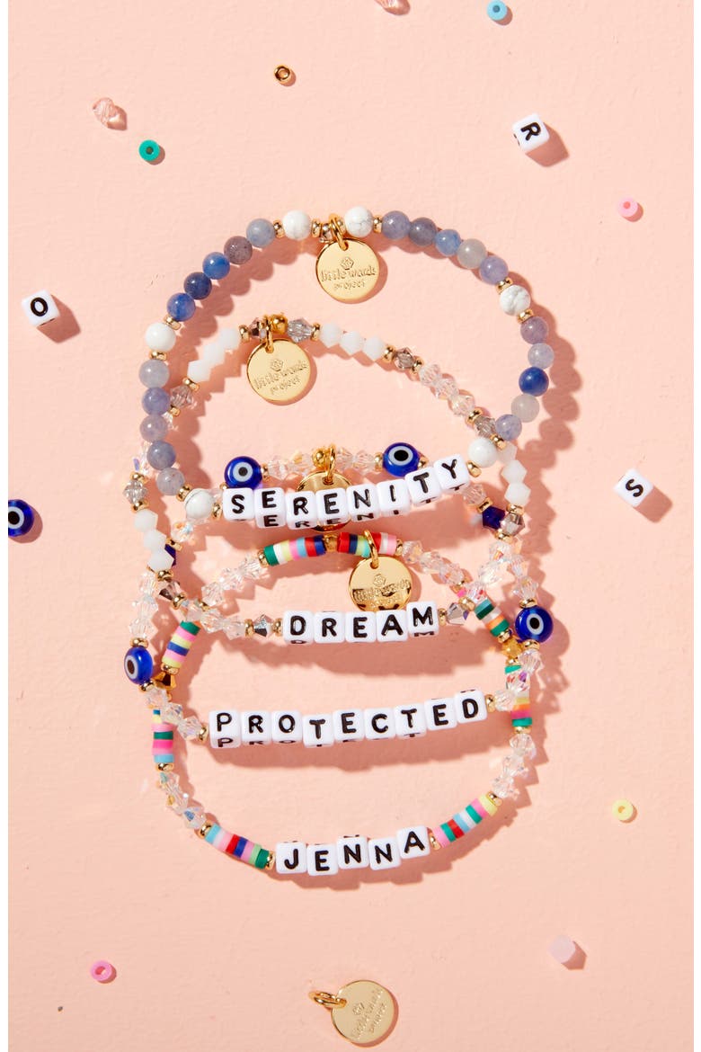 Evil Eye Custom Beaded Stretch Bracelet, Alternate, color, CRYSTAL BLUE