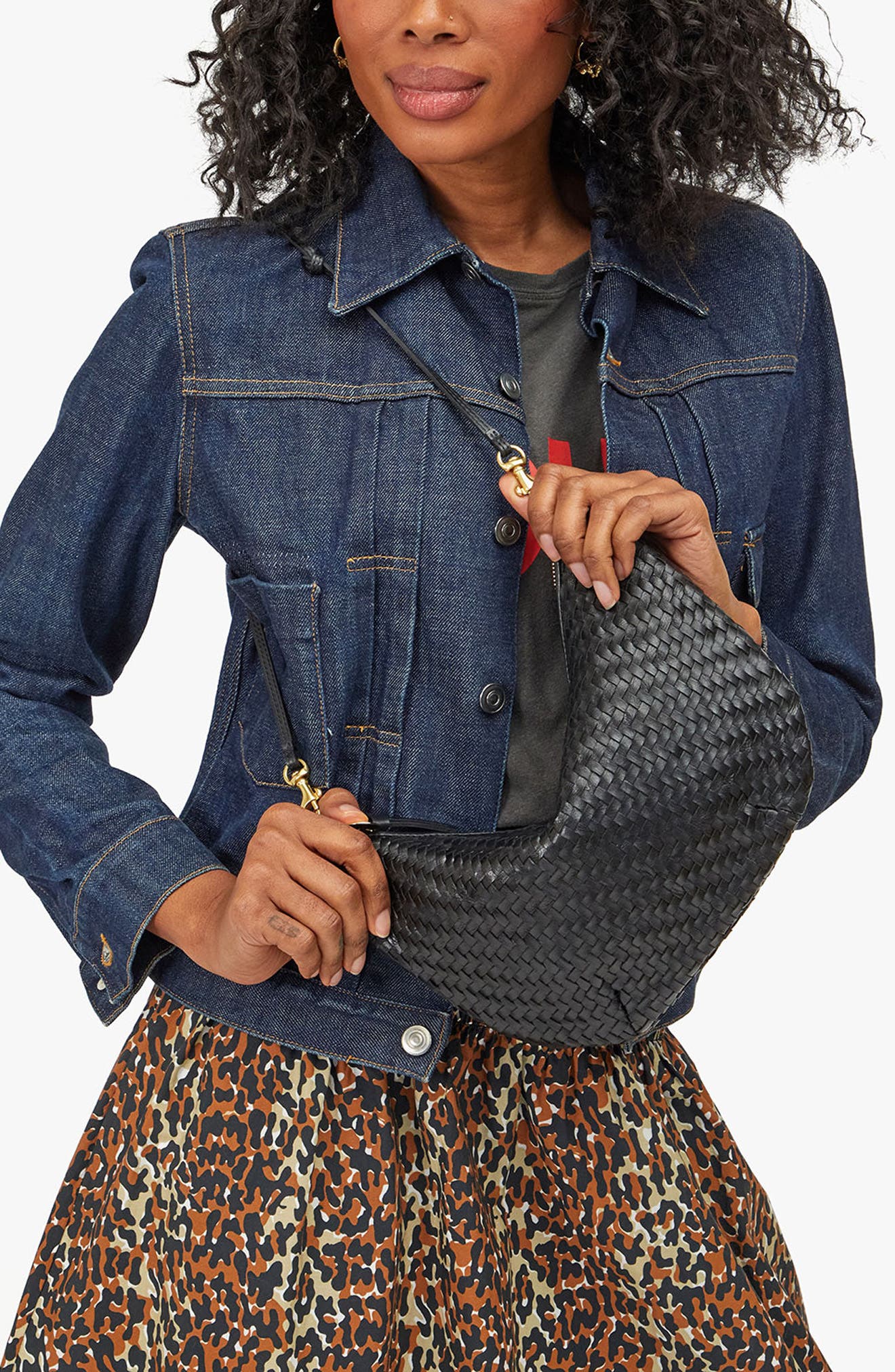 Clare V. Lune Shoulder Bag, Alternate, color, Black