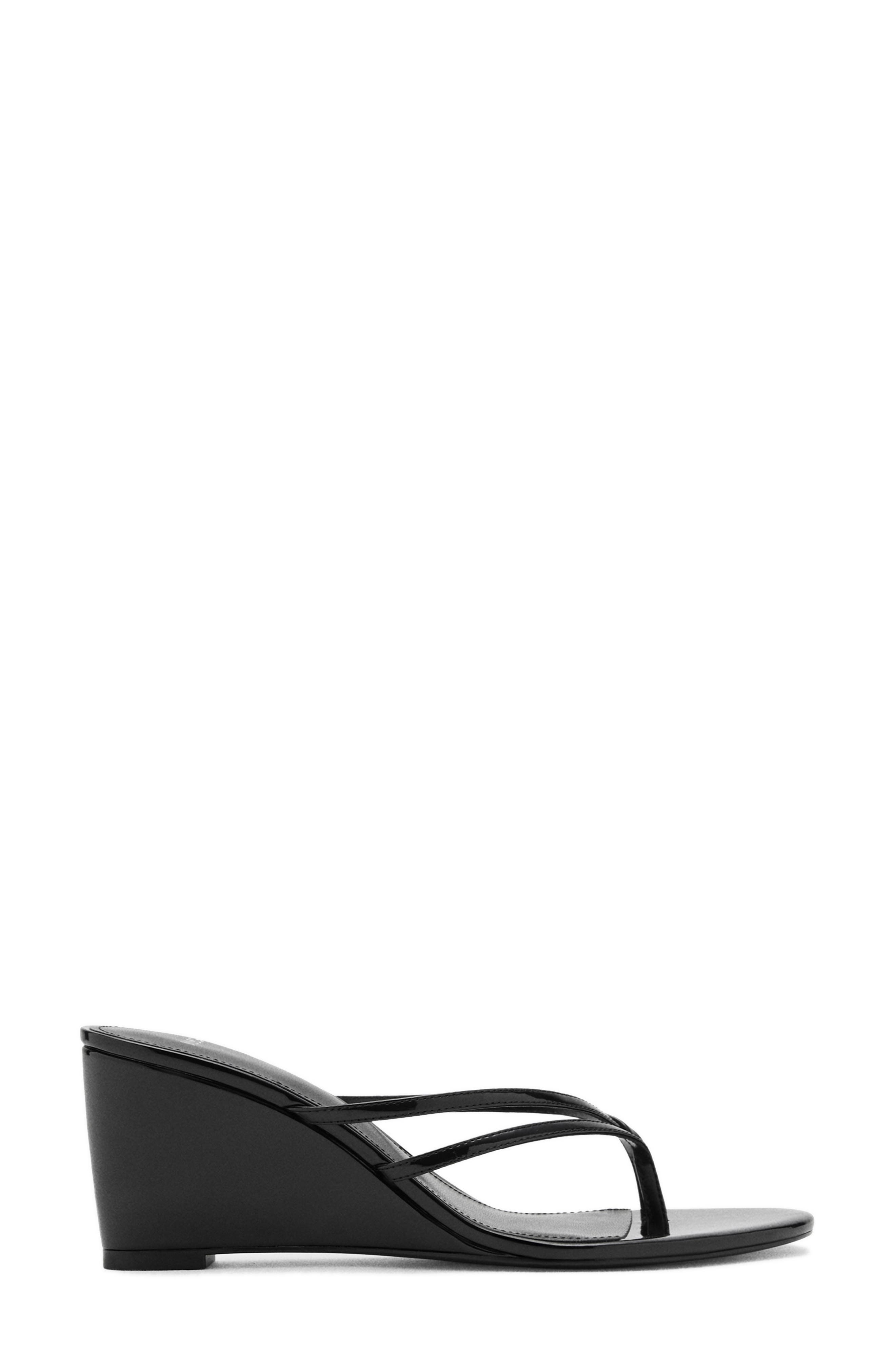 MANGO Wedge Slide Sandal, Alternate, color, Black