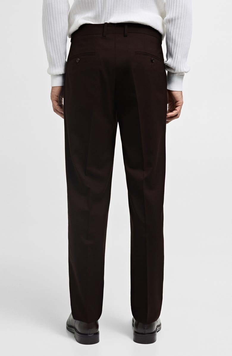MANGO Slim Fit Pleated Wool Dress Pants, Alternate, color, 