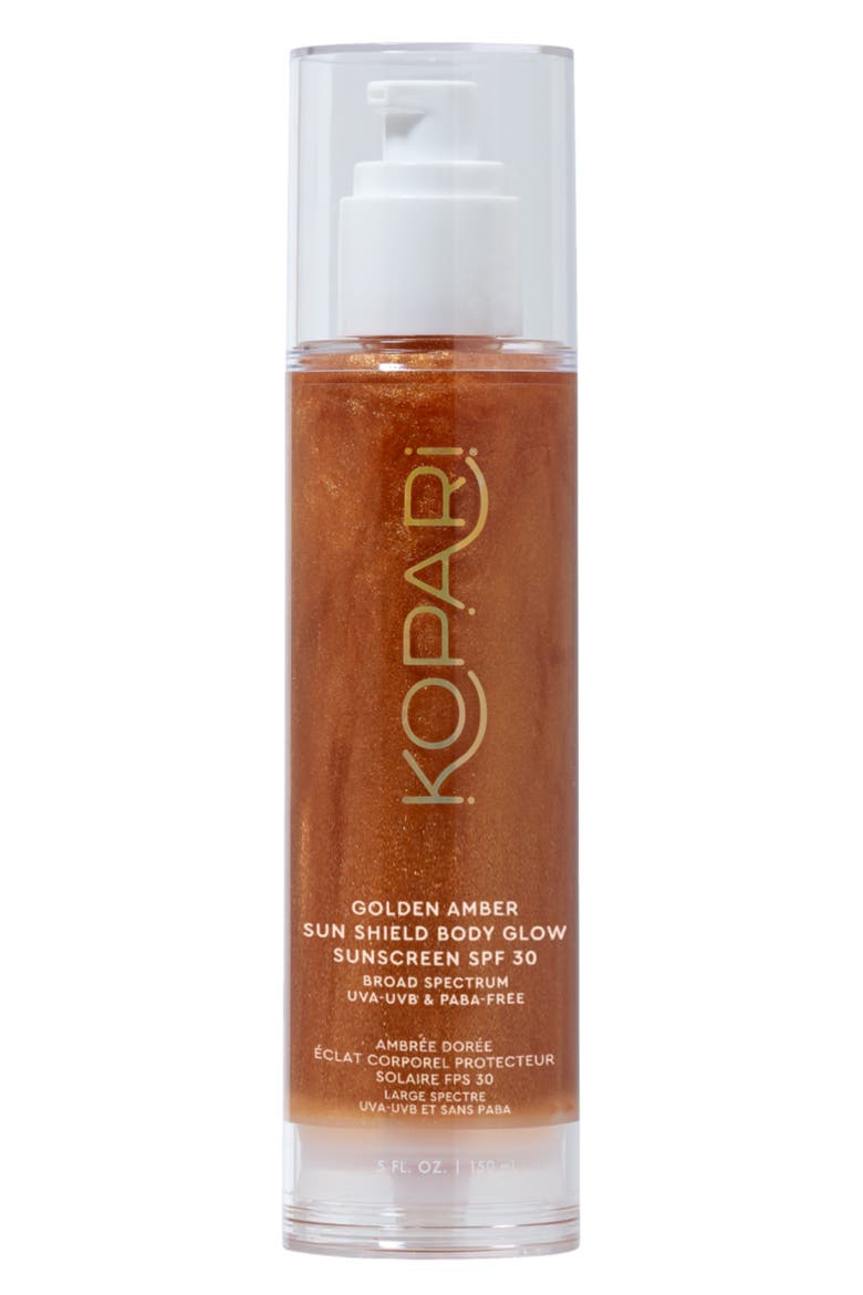 Golden Amber Sun Shield Body Glow Sunscreen SPF 30, Main, color, NO COLOR