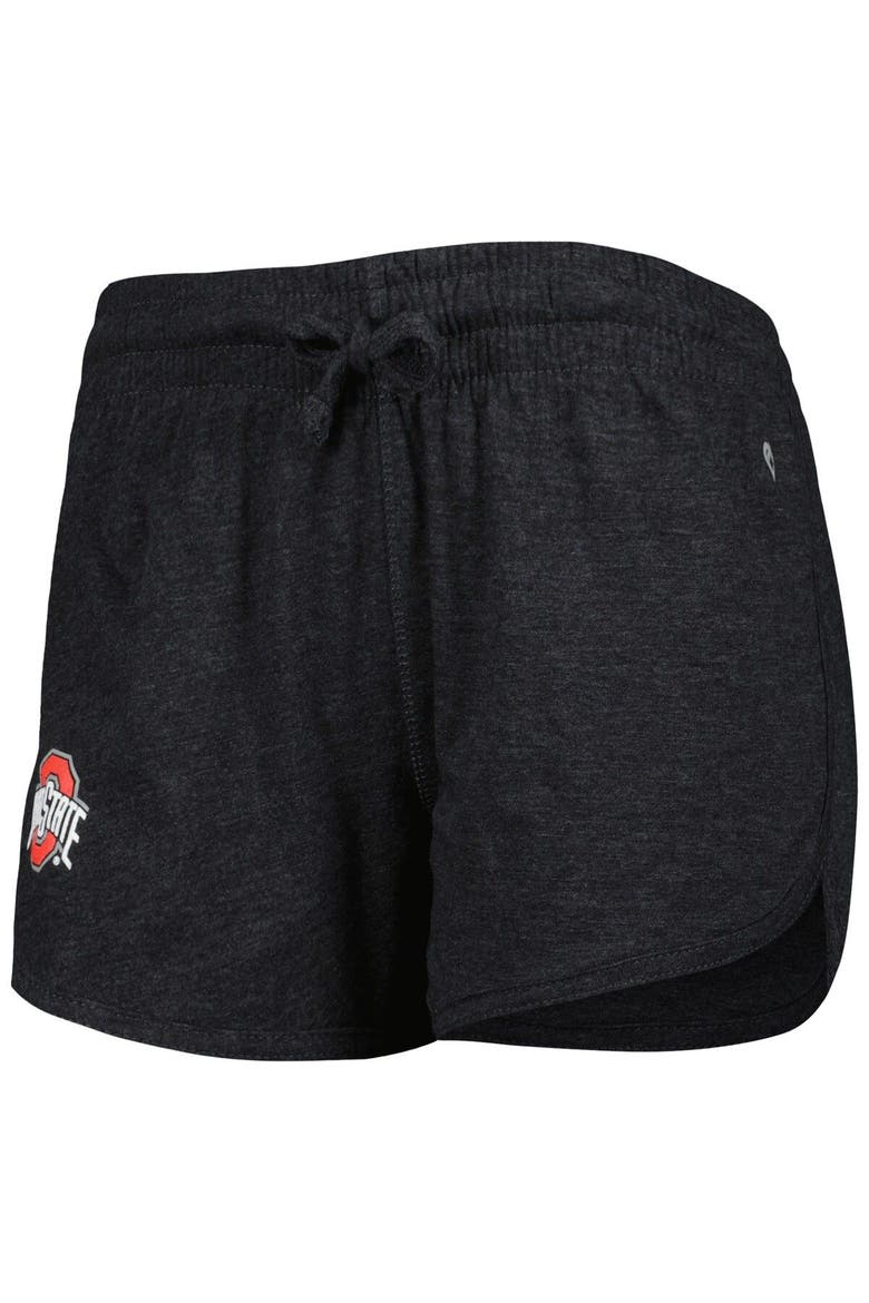Women's Colosseum Heather Black Ohio State Buckeyes Simone Core Shorts, Alternate, color, Heather Black
